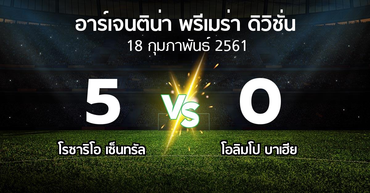 ผลบอล : โรซาริโอ เซ็นทรัล vs โอลิมโป บาเฮีย (อาร์เจนติน่า-พรีเมร่า-ดิวิชั่น 2017-2018)