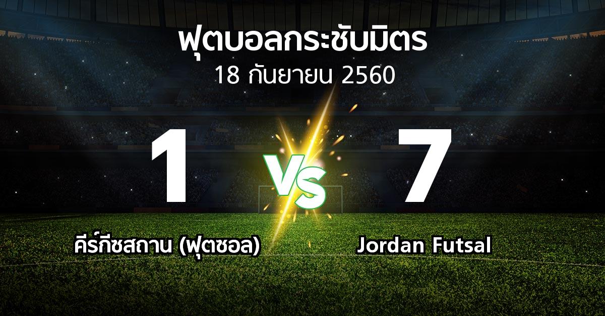 ผลบอล : คีร์กีซสถาน (ฟุตซอล) vs Jordan Futsal (ฟุตบอลกระชับมิตร)