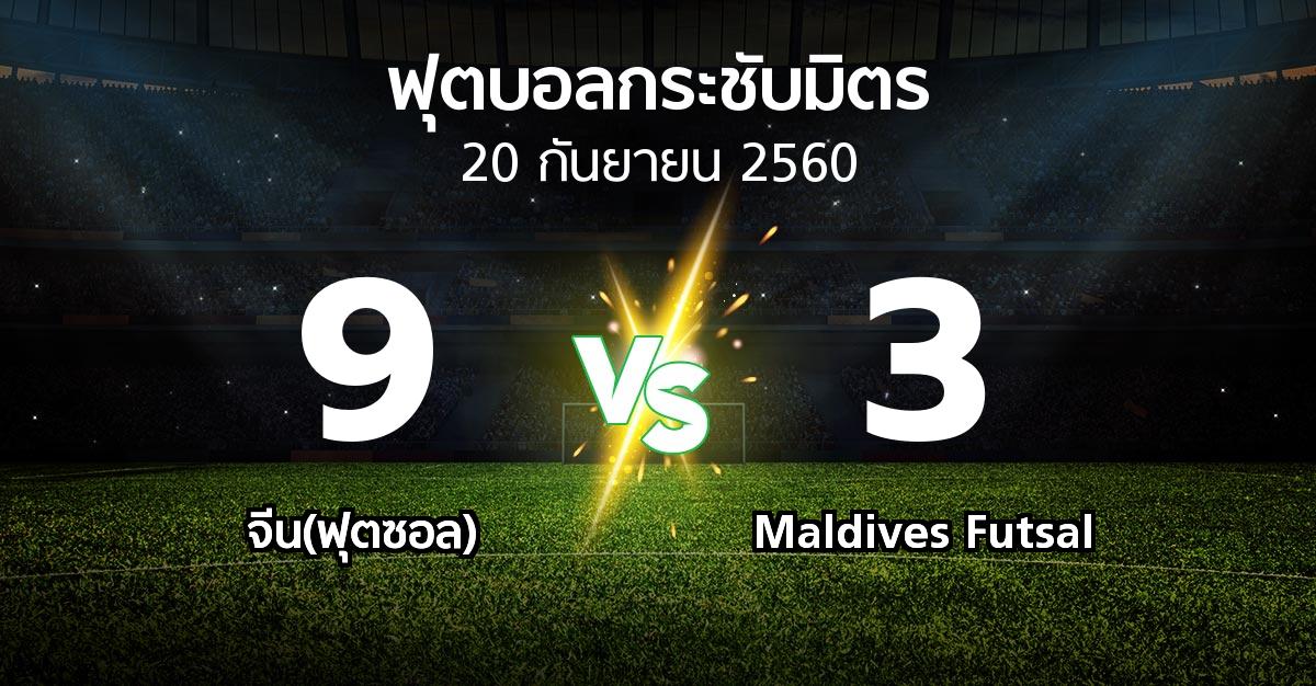 ผลบอล : จีน(ฟุตซอล) vs Maldives Futsal (ฟุตบอลกระชับมิตร)