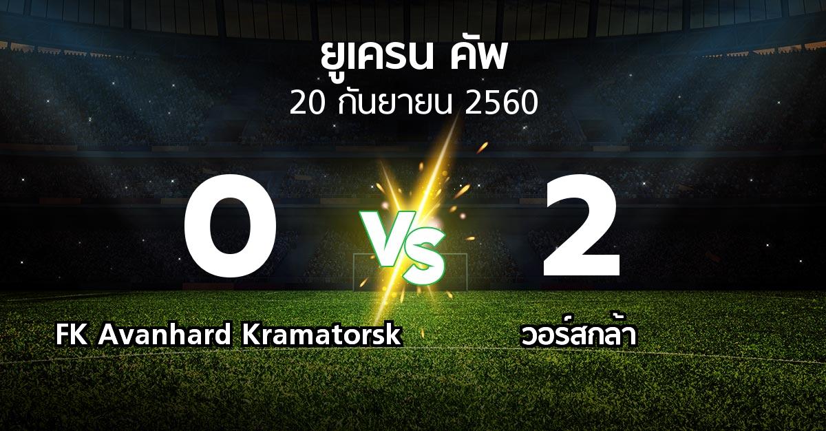 ผลบอล : FK Avanhard Kramatorsk vs วอร์สกล้า (ยูเครน-คัพ 2017-2018)