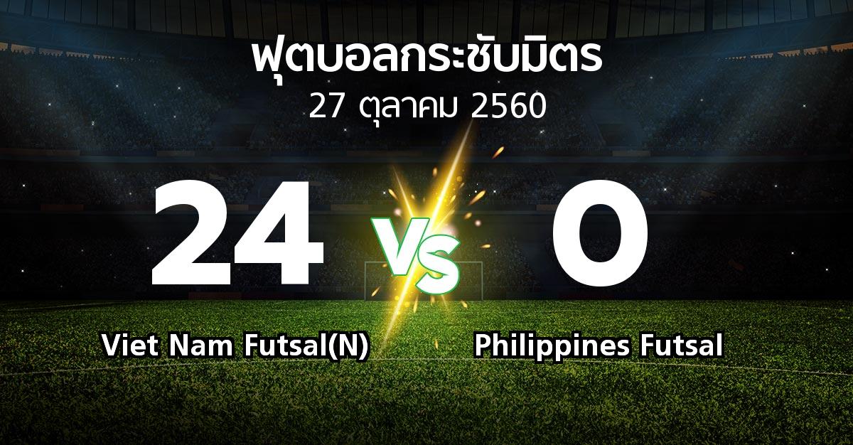 ผลบอล : Viet Nam Futsal(N) vs Philippines Futsal (ฟุตบอลกระชับมิตร)