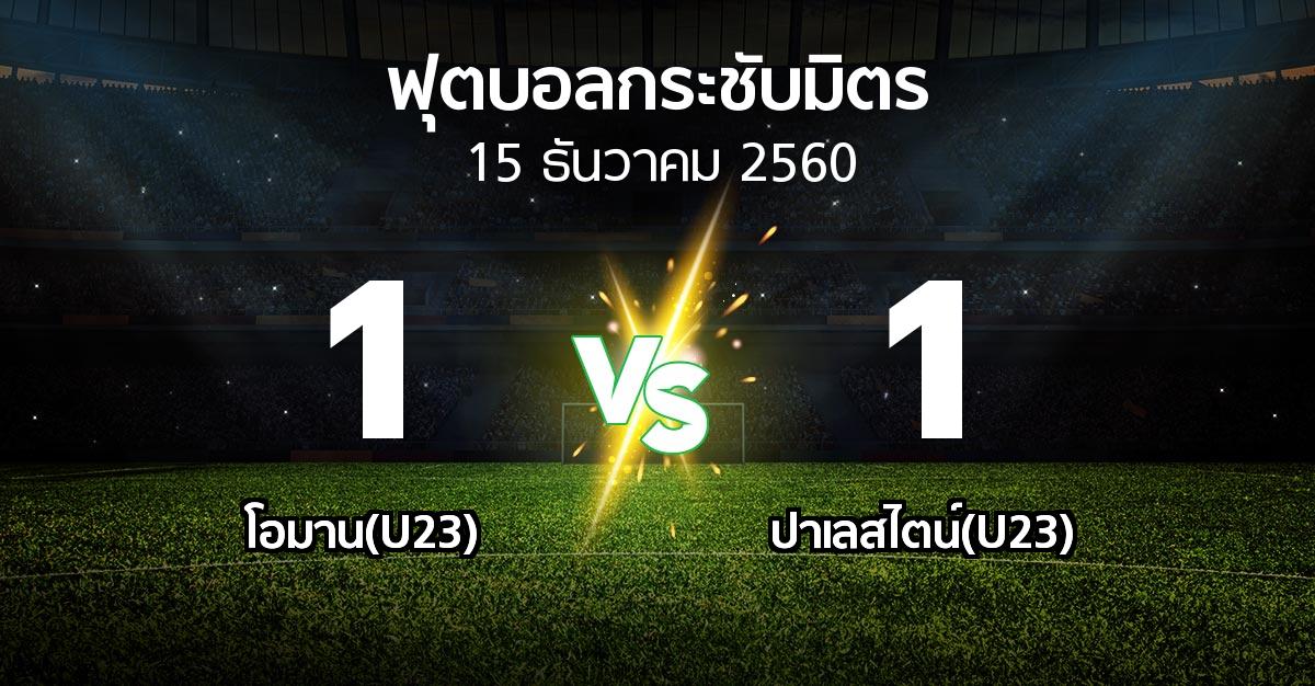 โปรแกรมบอล : โอมาน(U23) vs ปาเลสไตน์(U23) (ฟุตบอลกระชับมิตร)