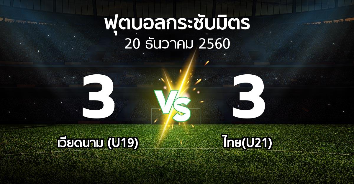 โปรแกรมบอล : เวียดนาม (U19) vs ไทย(U21) (ฟุตบอลกระชับมิตร)