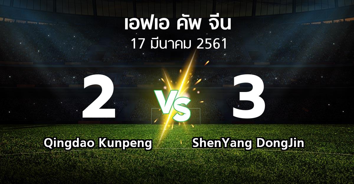 ผลบอล : Qingdao Kunpeng vs ShenYang DongJin (เอฟเอ-คัพ-จีน 2018)