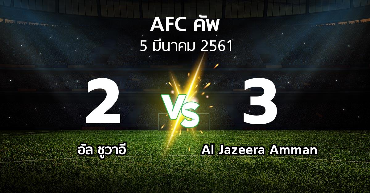 ผลบอล : อัล ซูวาอี vs Al Jazeera Amman (เอเอฟซีคัพ 2018)