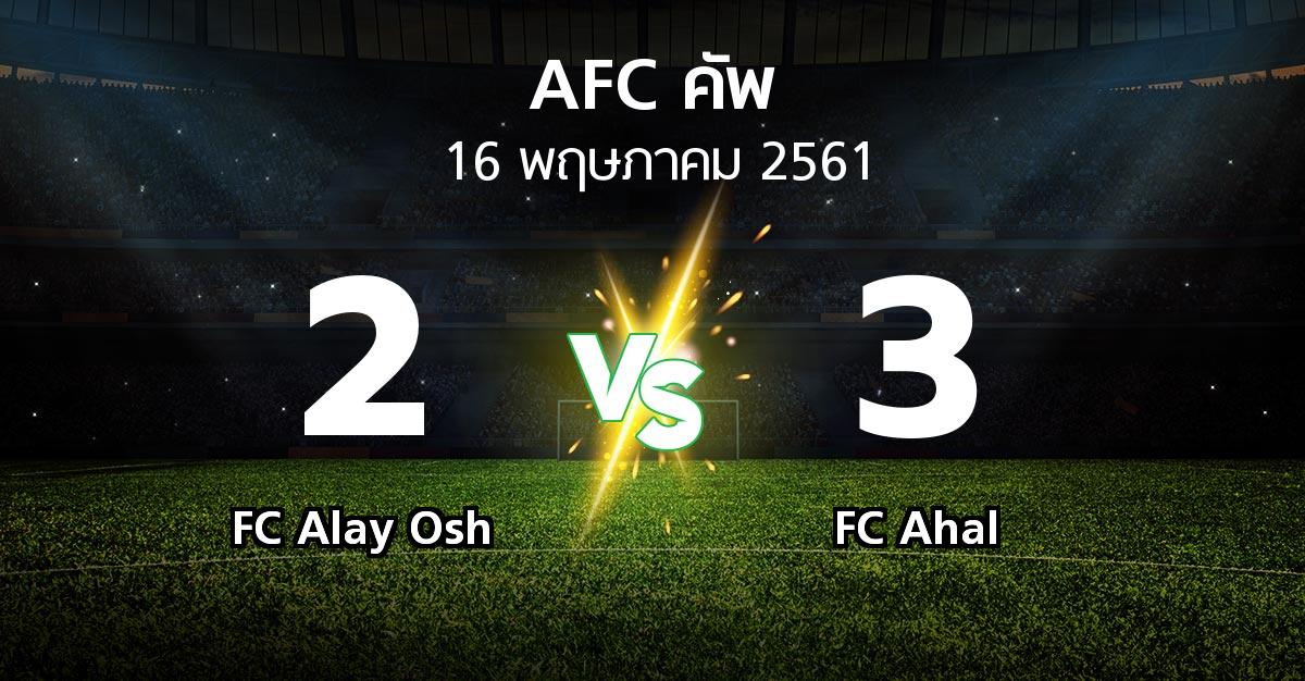 ผลบอล : FC Alay Osh vs FC Ahal (เอเอฟซีคัพ 2018)