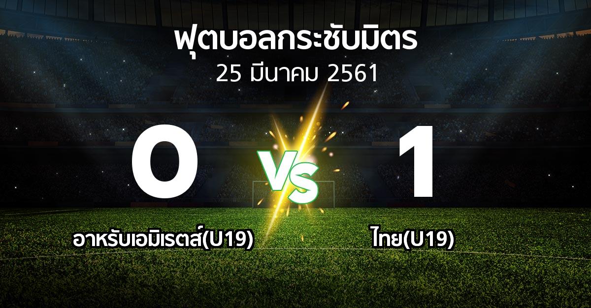 ผลบอล : อาหรับเอมิเรตส์(U19) vs ไทย(U19) (ฟุตบอลกระชับมิตร)