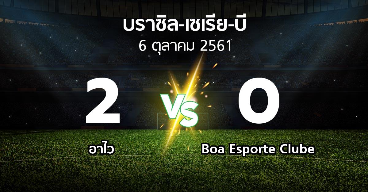 ผลบอล : อาไว vs Boa Esporte Clube (บราซิล-เซเรีย-บี 2018)