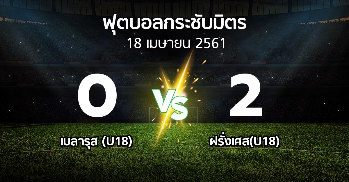 ผลบอล : เบลารุส (U18) vs ฝรั่งเศส(U18) (ฟุตบอลกระชับมิตร)