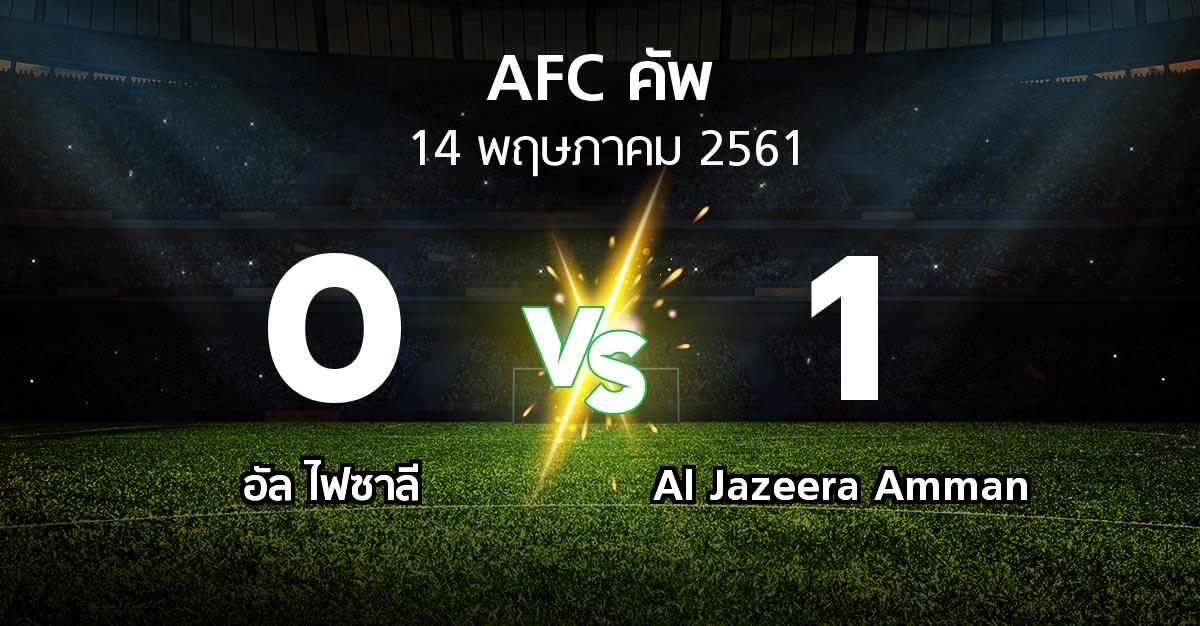 ผลบอล : อัล ไฟซาลี vs Al Jazeera Amman (เอเอฟซีคัพ 2018)