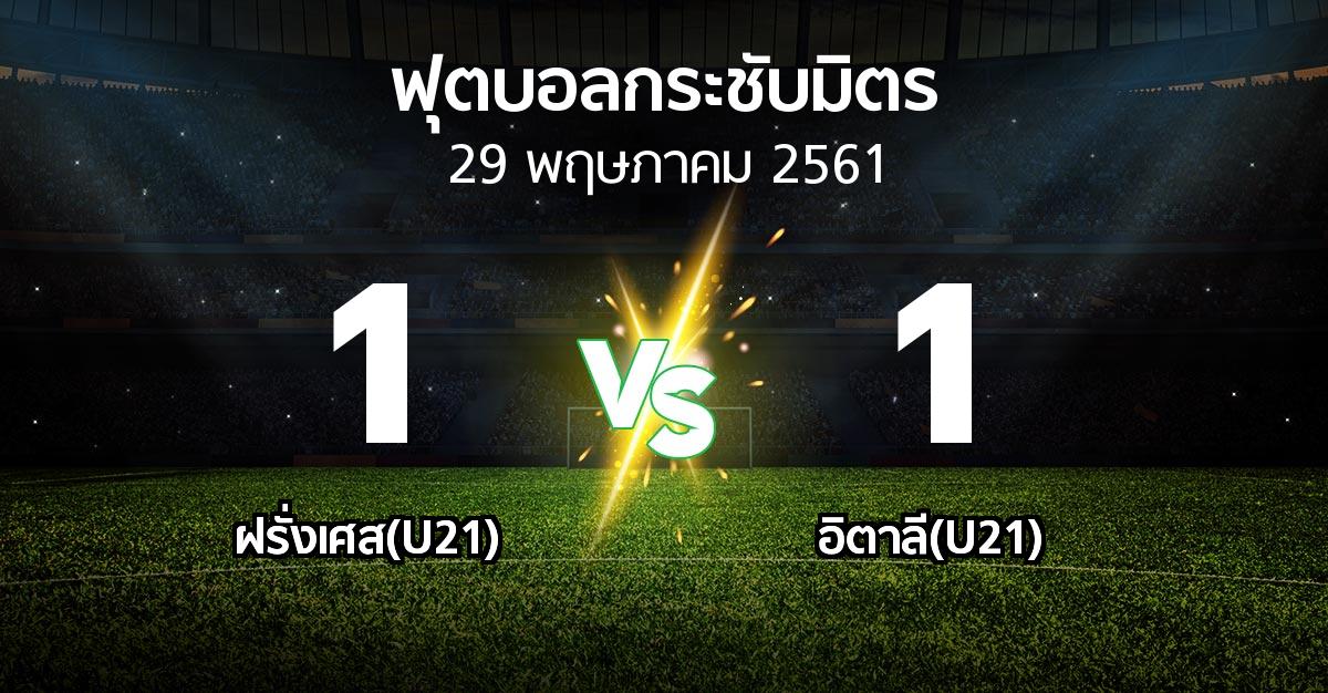 ผลบอล : ฝรั่งเศส(U21) vs อิตาลี(U21) (ฟุตบอลกระชับมิตร)