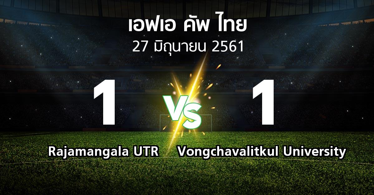 ผลบอล : Rajamangala UTR vs Vongchavalitkul University (ไทยเอฟเอคัพ 2018)