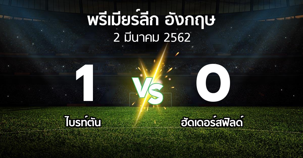 ผลบอล : ไบรท์ตัน vs ฮัดเดอร์ฟิลด์ ทาวน์ (พรีเมียร์ลีก 2018-2019)