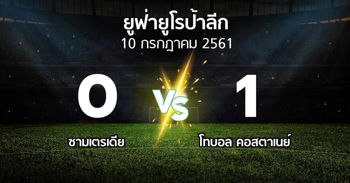 ผลบอล : ซามเตรเดีย vs โทบอล คอสตาเนย์ (ยูฟ่า ยูโรป้าลีก 2018-2019)