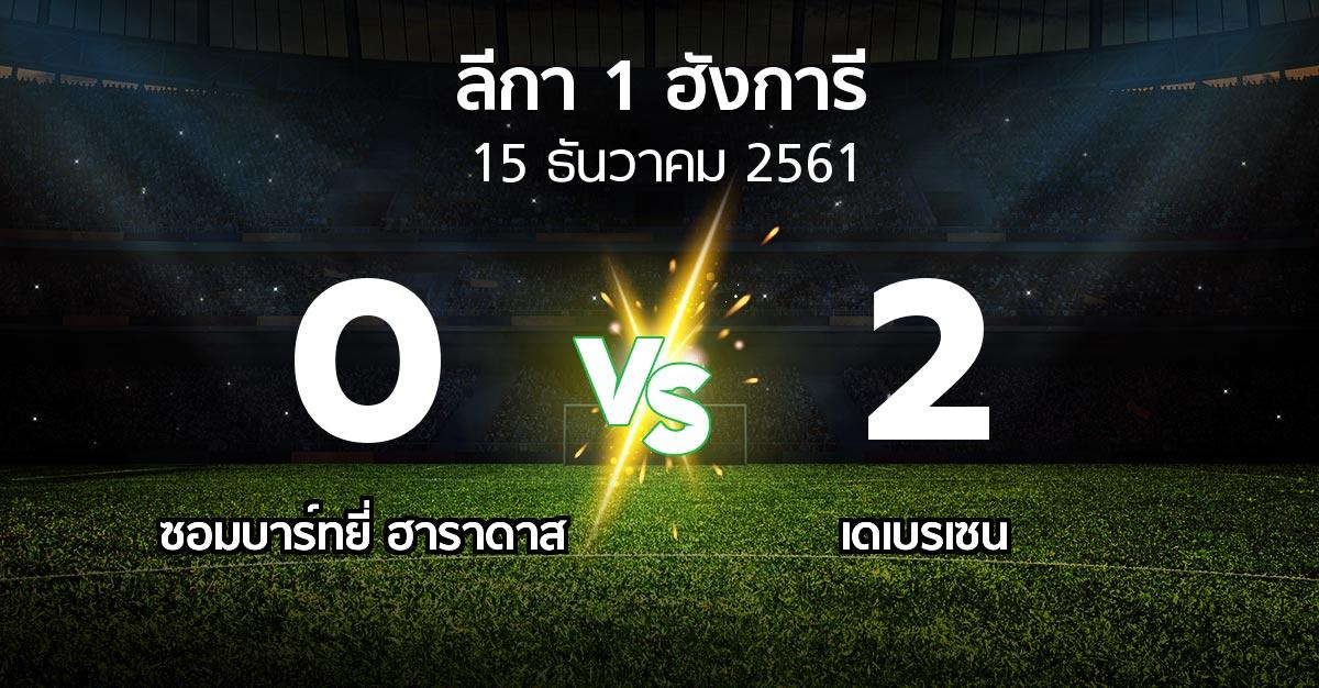 ผลบอล : ซอมบาร์ทยี่ ฮาราดาส vs เดเบรเซน (ลีกา-1-ฮังการี 2018-2019)