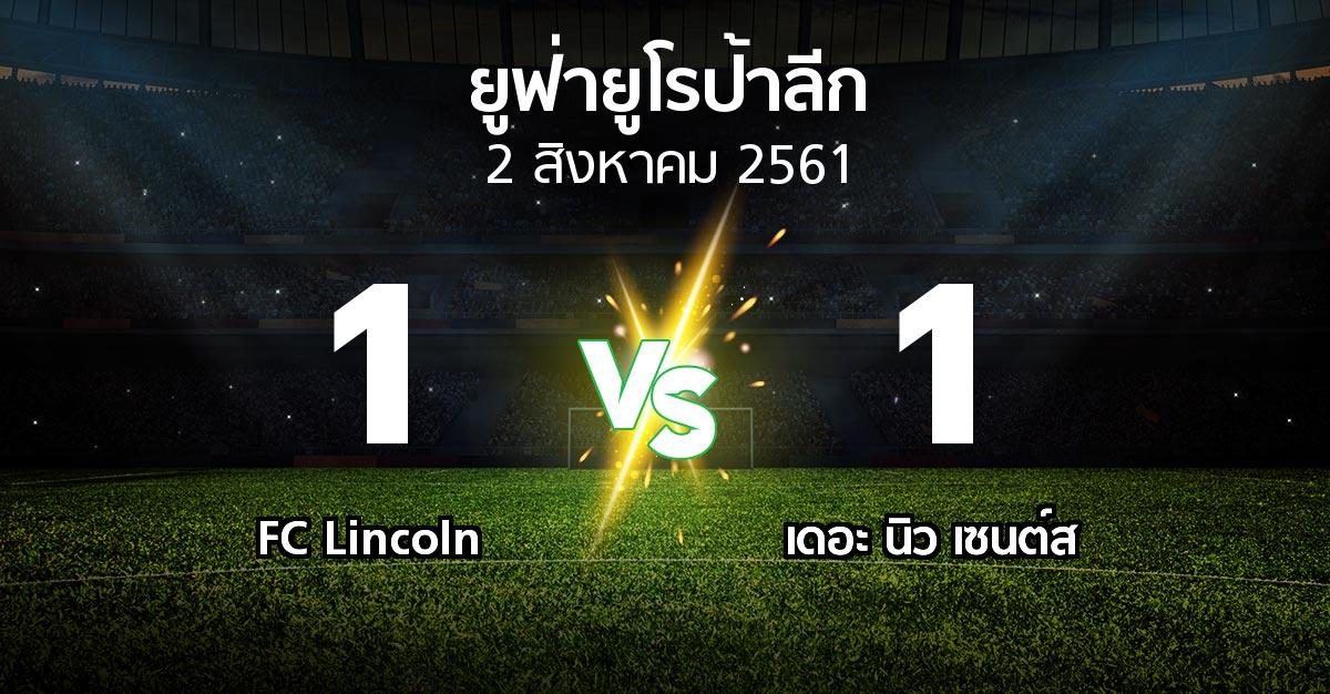 ผลบอล : FC Lincoln vs เดอะ นิว เซนต์ส (ยูฟ่า ยูโรป้าลีก 2018-2019)