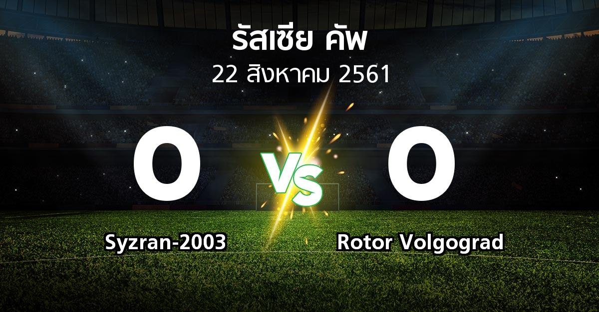 ผลบอล : Syzran-2003 vs Rotor Volgograd (รัสเซีย-คัพ 2018-2019)