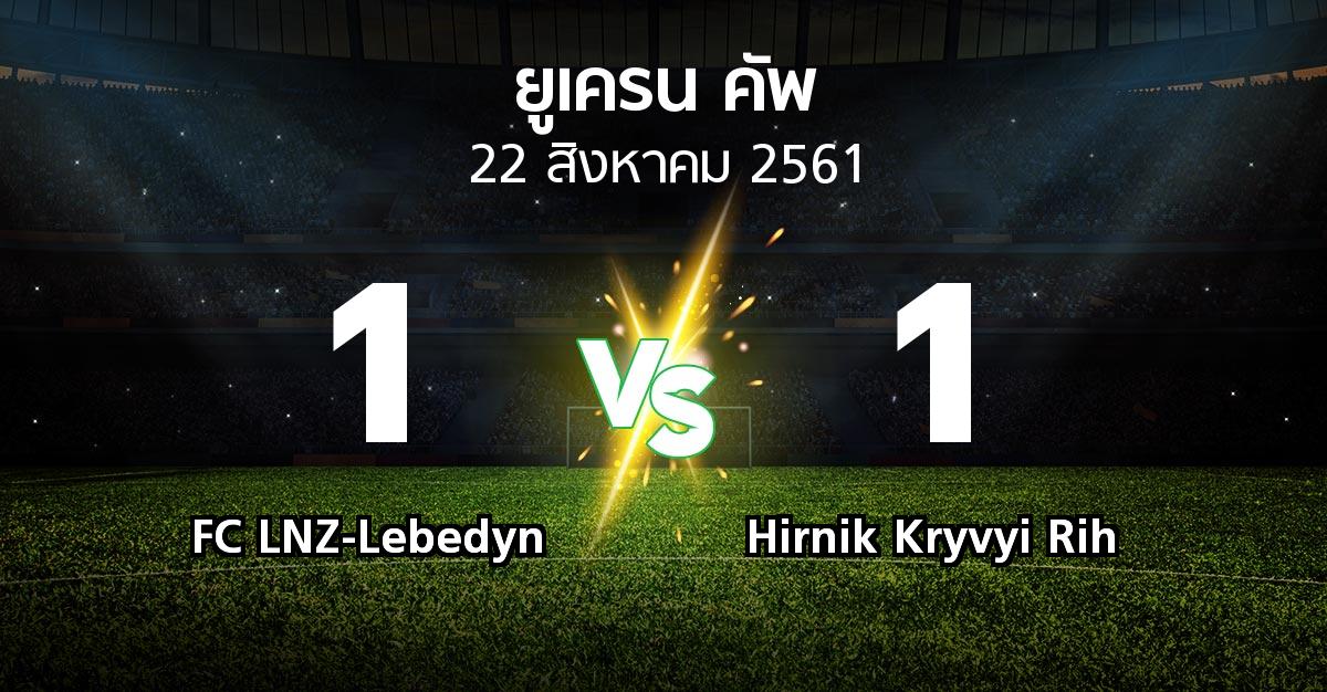 ผลบอล : FC LNZ-Lebedyn vs Hirnik Kryvyi Rih (ยูเครน-คัพ 2018-2019)