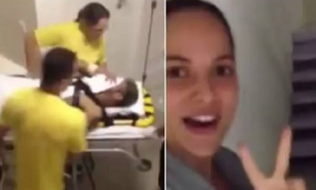 พยาบาลสาวหัวเราะเยาะ ′เนย์มาร์′ เจ็บหนักนอนรถเข็นโดนไล่ออกแล้ว (ชมคลิป)