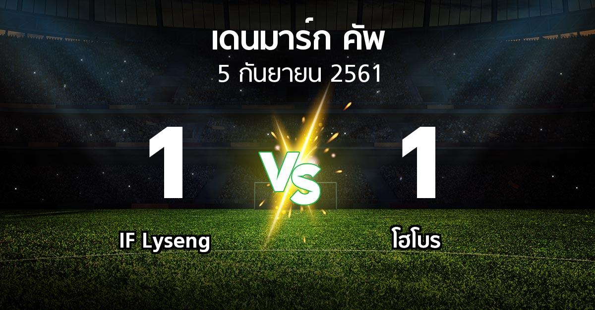 ผลบอล : IF Lyseng vs โฮโบร (เดนมาร์ก-คัพ 2018-2019)