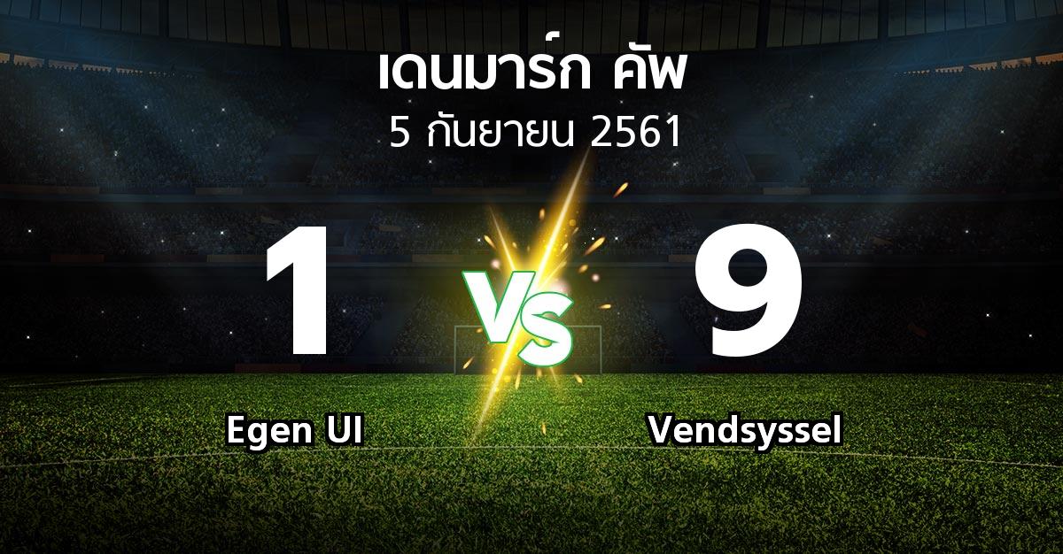 ผลบอล : Egen UI vs Vendsyssel (เดนมาร์ก-คัพ 2018-2019)