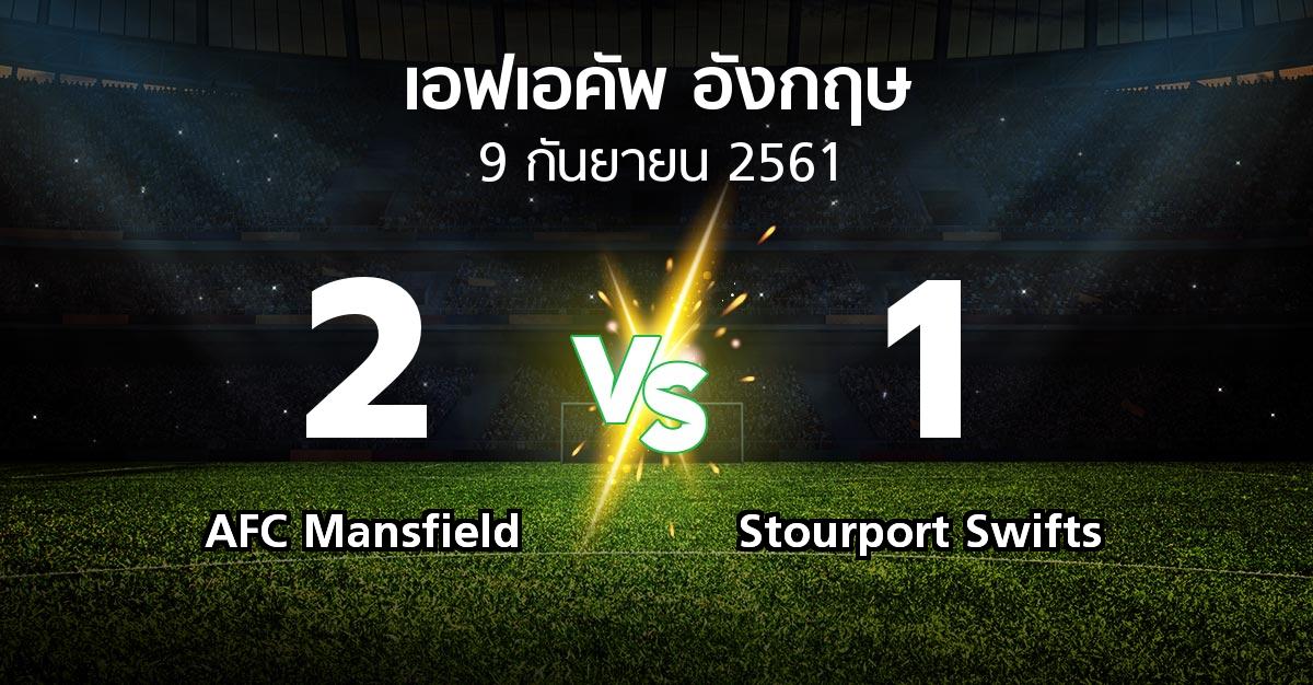ผลบอล : AFC Mansfield vs Stourport Swifts (เอฟเอ คัพ 2018-2019)