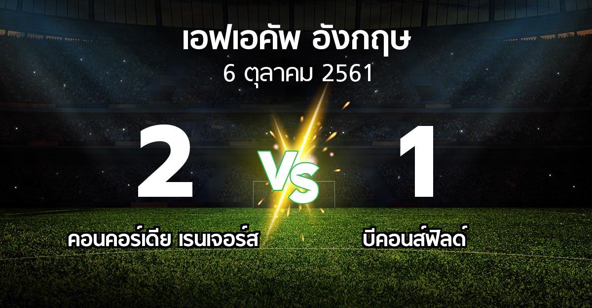 ผลบอล : คอนคอร์เดีย เรนเจอร์ส vs บีคอนส์ฟิลด์ (เอฟเอ คัพ 2018-2019)