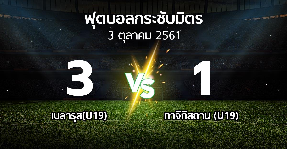 ผลบอล : เบลารุส(U19) vs ทาจิกิสถาน (U19) (ฟุตบอลกระชับมิตร)