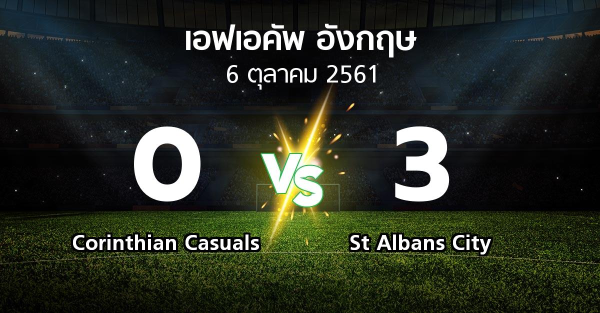 ผลบอล : Corinthian Casuals vs St Albans City (เอฟเอ คัพ 2018-2019)