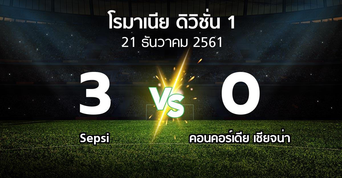 ผลบอล : Sepsi vs คอนคอร์เดีย เชียจน่า (โรมาเนีย-ดิวิชั่น-1 2018-2019)