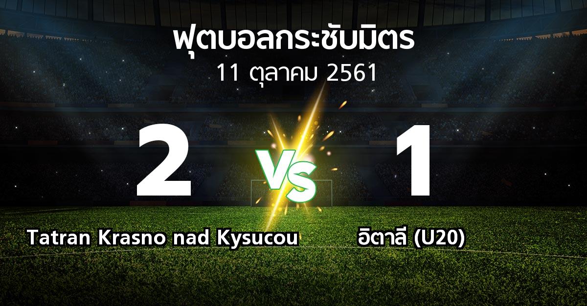 ผลบอล : Tatran Krasno nad Kysucou vs อิตาลี (U20) (ฟุตบอลกระชับมิตร)
