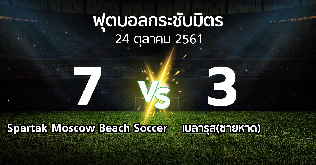 ผลบอล : Spartak Moscow Beach Soccer vs เบลารุส(ชายหาด) (ฟุตบอลกระชับมิตร)