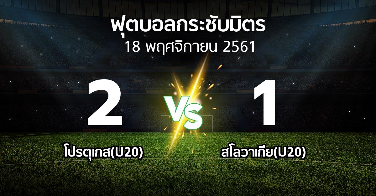 ผลบอล : โปรตุเกส(U20) vs สโลวาเกีย(U20) (ฟุตบอลกระชับมิตร)