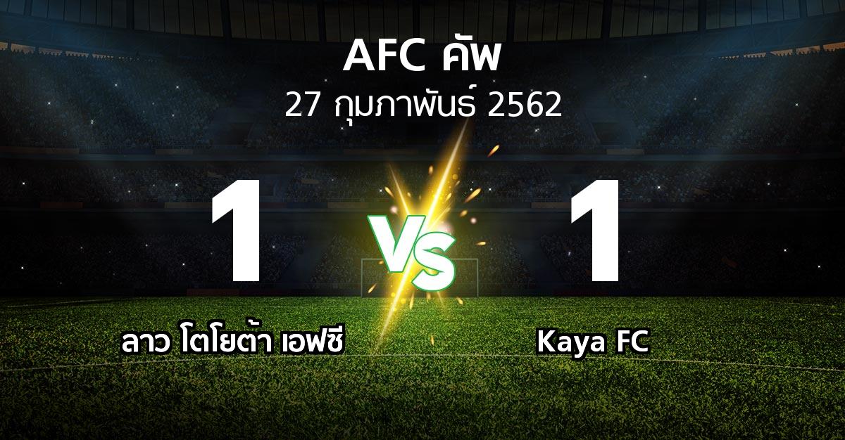 ผลบอล : ลาว โตโยต้า เอฟซี vs Kaya FC (เอเอฟซีคัพ 2019)