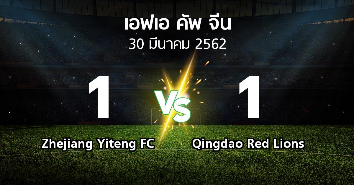 ผลบอล : Zhejiang Yiteng FC vs Qingdao Red Lions (เอฟเอ-คัพ-จีน 2019)