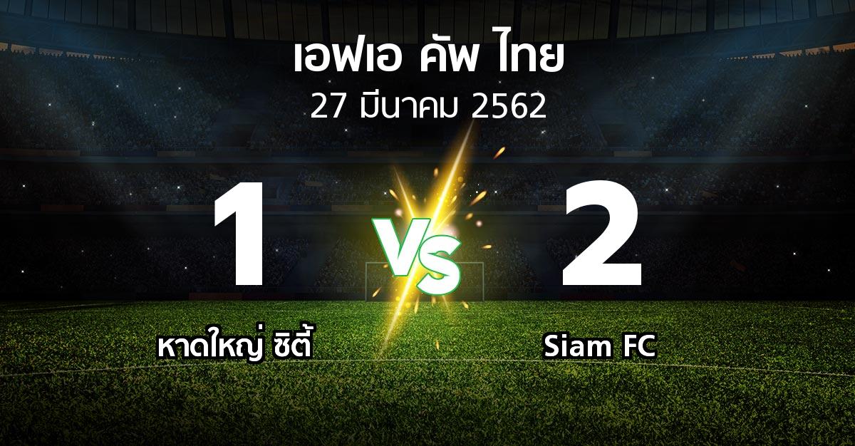 ผลบอล : หาดใหญ่ ซิตี้ vs Siam FC (ไทยเอฟเอคัพ 2019)
