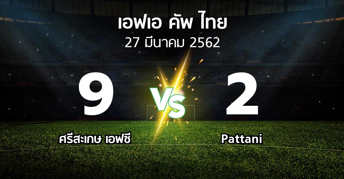 ผลบอล : ศรีสะเกษ เอฟซี vs Pattani (ไทยเอฟเอคัพ 2019)