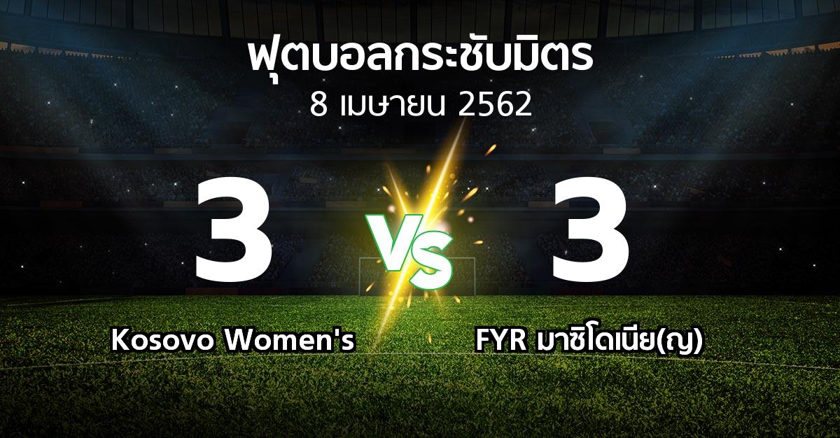 ผลบอล : Kosovo Women's vs FYR มาซิโดเนีย(ญ) (ฟุตบอลกระชับมิตร)