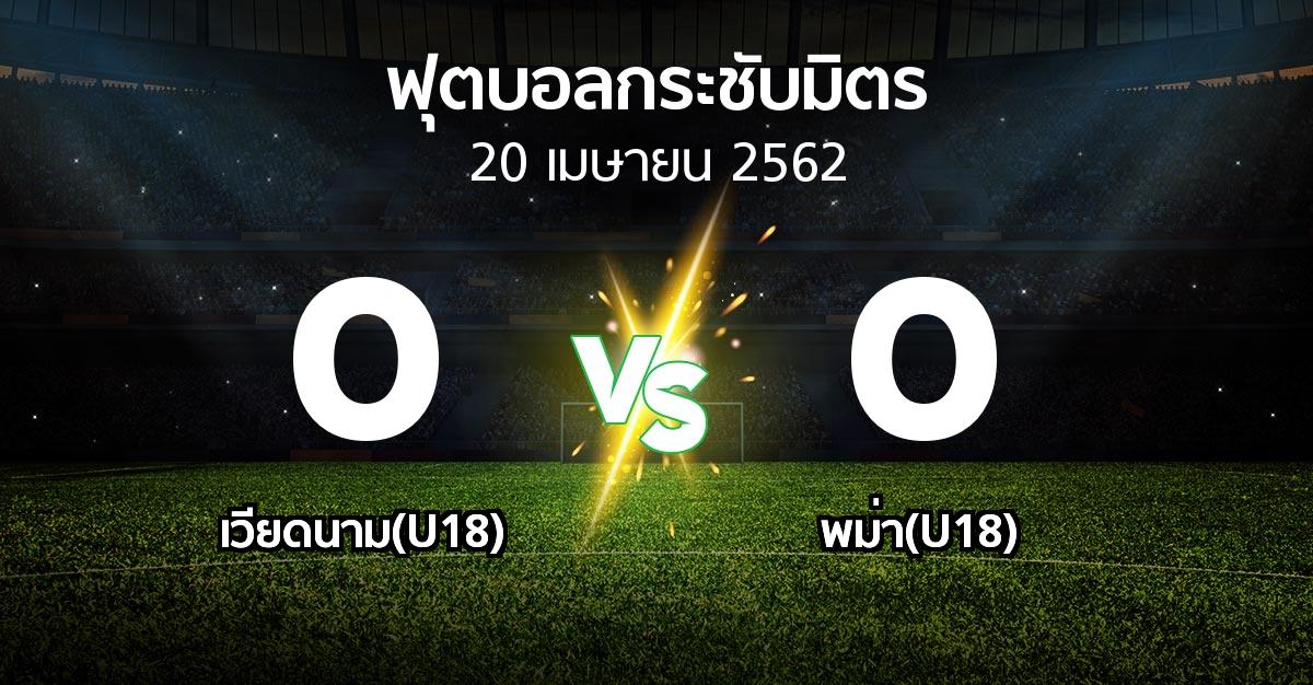 ผลบอล : เวียดนาม(U18) vs พม่า(U18) (ฟุตบอลกระชับมิตร)