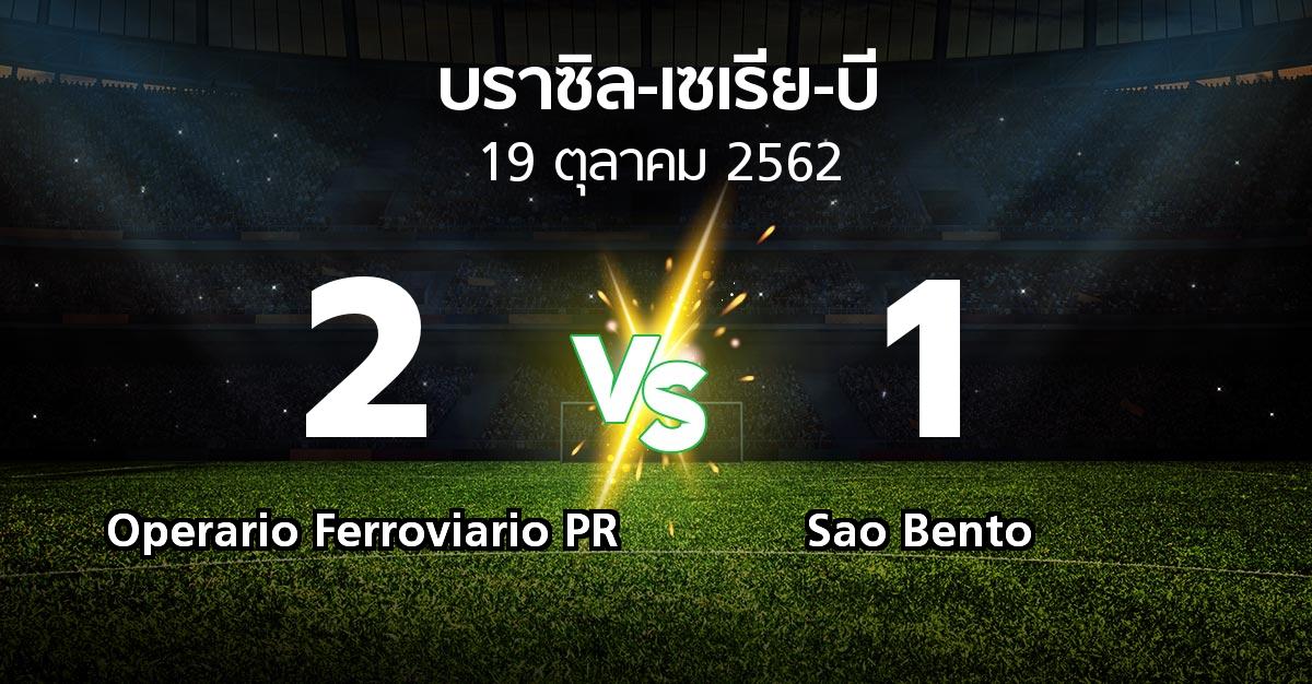 ผลบอล : Operario Ferroviario PR vs Sao Bento (บราซิล-เซเรีย-บี 2019)