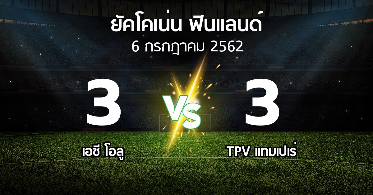ผลบอล : เอซี โอลู vs TPV แทมเปเร่ (ยัคโคเน่น-ฟินแลนด์ 2019)