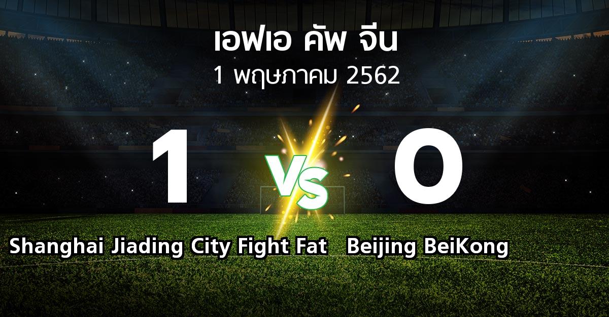 ผลบอล : Shanghai Jiading City Fight Fat vs Beijing BeiKong (เอฟเอ-คัพ-จีน 2019)