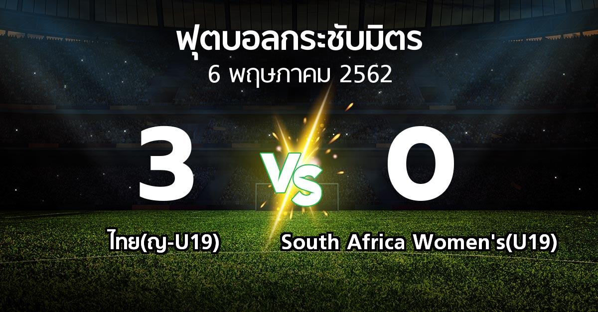 ผลบอล : ไทย(ญ-U19) vs South Africa Women's(U19) (ฟุตบอลกระชับมิตร)