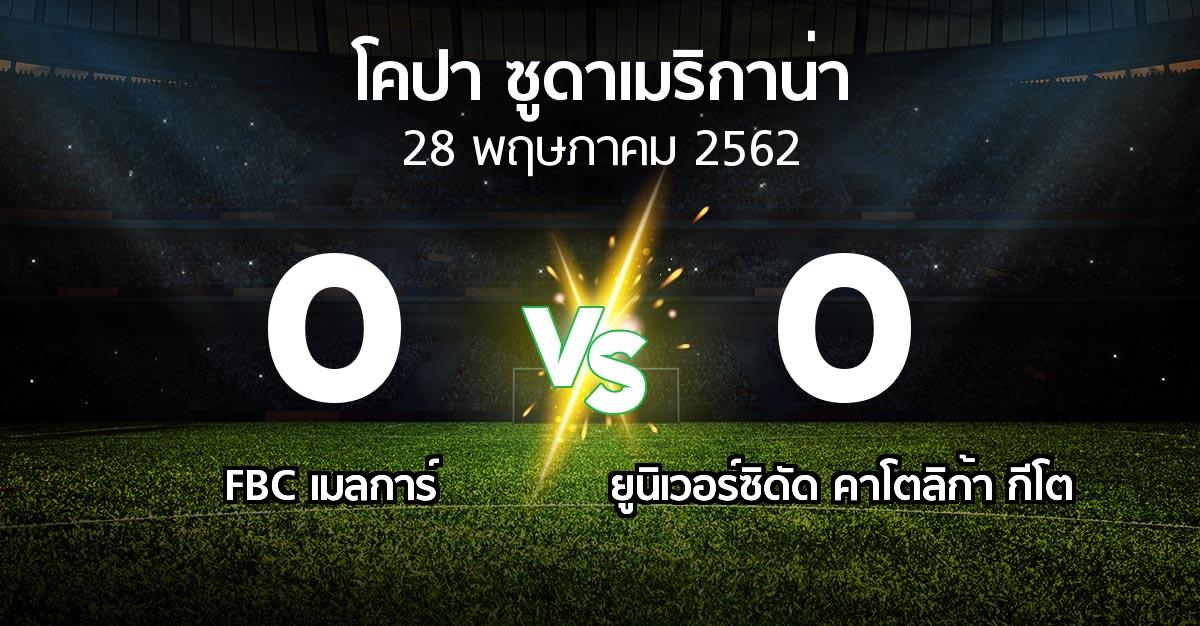 ผลบอล : FBC เมลการ์ vs ยูนิเวอร์ซิดัด คาโตลิก้า กีโต (โคปา-ซูดาเมริกาน่า 2019)