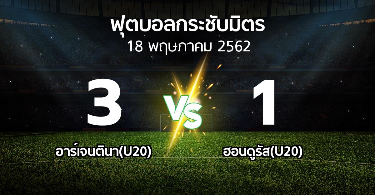 ผลบอล : อาร์เจนตินา(U20) vs ฮอนดูรัส(U20) (ฟุตบอลกระชับมิตร)