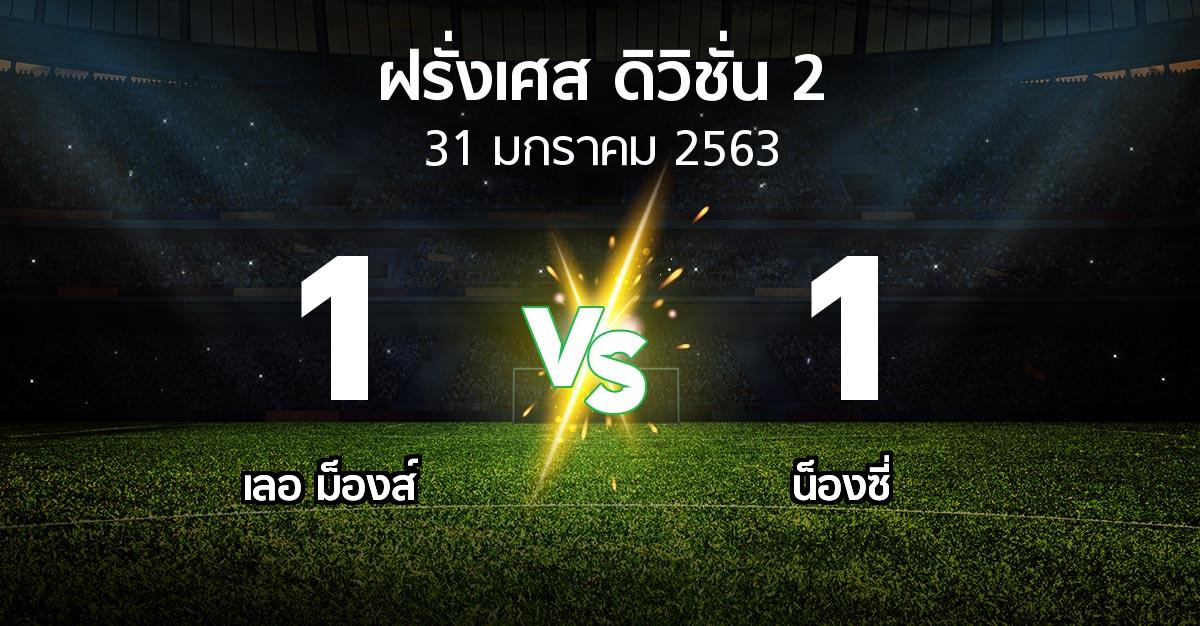 ผลบอล : เลอ ม็องส์ vs น็องซี่ (ฝรั่งเศส-ดิวิชั่น-2 2019-2020)