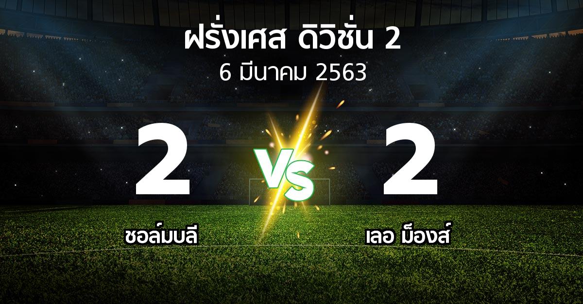 ผลบอล : ชอล์มบลี vs เลอ ม็องส์ (ฝรั่งเศส-ดิวิชั่น-2 2019-2020)