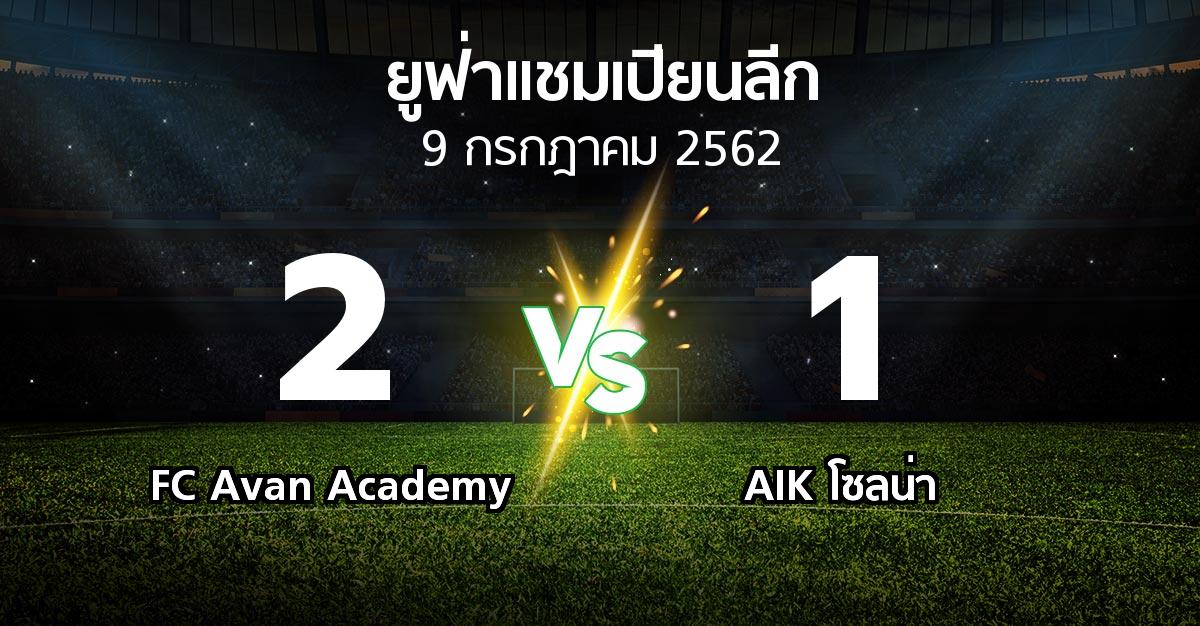 ผลบอล : FC Avan Academy vs เอไอเค (ยูฟ่า แชมเปียนส์ลีก 2019-2020)