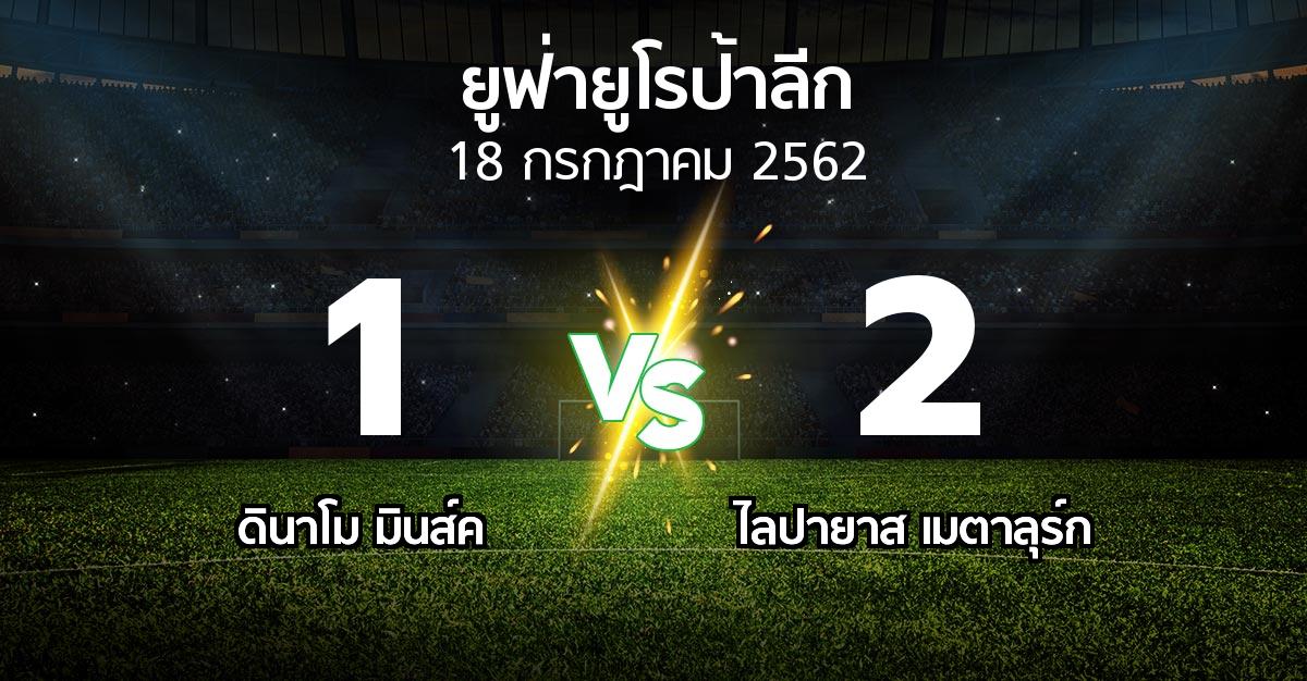 ผลบอล : ดินาโม มินส์ค vs ไลปายาส เมตาลุร์ก (ยูฟ่า ยูโรป้าลีก 2019-2020)