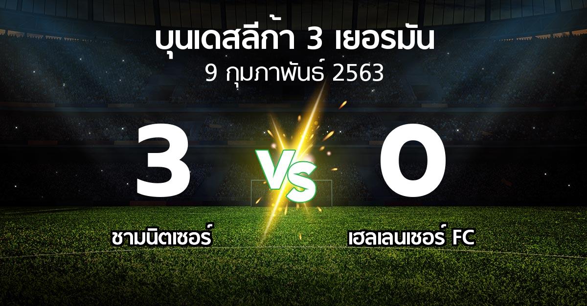 ผลบอล : ชามนิตเซอร์ vs เฮลเลนเชอร์ FC (บุนเดสลีก้า-3-เยอรมัน 2019-2020)